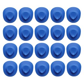 Blue Mini Western Cowboy Hat Cowgirl Hat for Crafts 20 pcs Miniature Cute Doll Hat Cowgirl Hat for Dollhouse, Party, Drinks, Cakes Decor