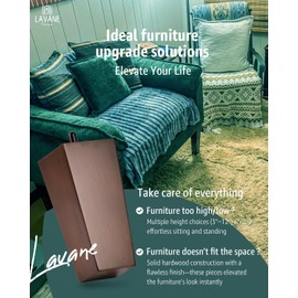 La Vane 10 inch / 25cm Solid Wood Furniture Legs Set of 4, Walnut Square Pyramid Replacement Feet for Couch Sofa Armchair - Mid-Century Modern with Pre-Drilled 5/16 inch Bolt & Metal Mounting Plates