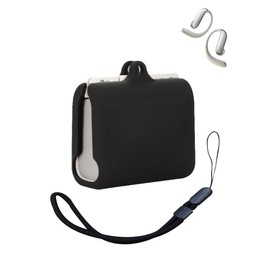 Case for ByteDance Ola Friend AI Agent Earphones 2024,WUNIAK Soft Silicone Protective Portable Scratch Shock Resistant Shell with Cleaner Kit & Carabiner & Lanyard，Black