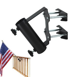 VANROUG Heavy Duty Balcony Railing Truck Flag Pole Holder Wall Mounted Horizontal Vertical Railing Installation Strong and Rustproof