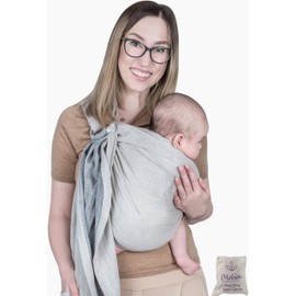 Baby Sling and Ring Sling 100% Cotton Muslin Infant Carrier, Ring Sling Baby Carrier Front and Chest Newborn Carrier Baby Carrier Wrap, Toddler Carrier (Beige)