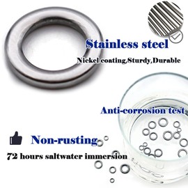 FishTrip Solid Rings Fishing 50Pcs - Stainless Steel Ring for Assist Hooks Jigs Butterfly Rigs Saltwater Freshwater (Size 5_ 400lbs)