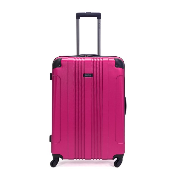 Kenneth Cole REACTION Out of Bounds Lightweight Hardshell 4-Wheel Spinner Luggage, Magenta, 28-Inch Checked