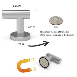 THCMAG Coat Magnetic Hook Heavy Duty Magnetic Hanger with Neodymium for Home Office Office Office Travel 45mm 2pcs