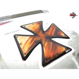 Tankpad 3D Iron Cross Motorcycle Car Sticker Rusty Look Sticker 910050VA