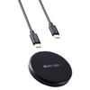 Elecom EC-QA27BK Wireless Charger, 10 W, Qi Standard Compatible, Tabletop,