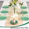 Pryntono 175PCS Green Plastic Plates with Gold Trim, Disposable Party