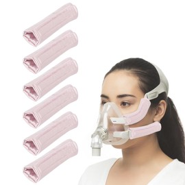 6 Packs CPAP Headgear Strap Covers, Universal and Reusable Comfort Pads, Satin Resmed Mask Straps Cover,Face Cushion Covers for Strap Headgear,Reduce Red Marks & Irritation(Pink)