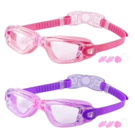COOLOO Swimming Goggles, Pack of 2 Swimming Goggles for Kids/Junior/Adults, Unisex Diving Goggles for Boys, Girls, Men, Women, Anti-Fog, No Leaks