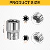 sourcing map 2pcs E-Torx Socket 3/8" Drive E18 External Torx