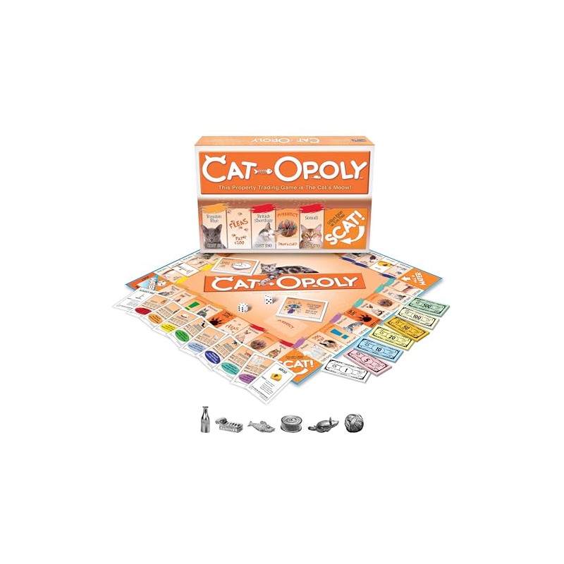 Late for The Sky Cat-opoly - Juego de Mesa Blanco,