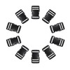10PCS 1" Adjustable Flat Side Quick Release Plastic Buckles Clips