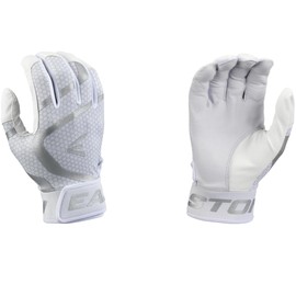 Easton | MAV GT Baseball Batting Gloves | White/White | Youth X-Large