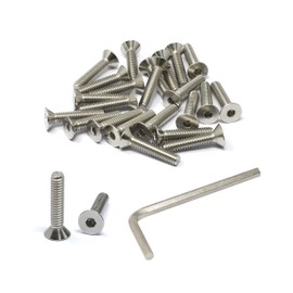 iexcell 50 Pcs 1/4-20 x 1-1/4" Stainless Steel 304 Hex Socket Flat Head Cap Screws Bolts Kit