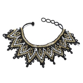 Multicolor Zulu Beaded Bib Necklace - South African Statement Necklace With Maasai Style - Sister Gifts (Color C)