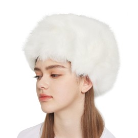 Gionforsy Women's Faux Fur Hat (CA/US, Alpha, One Size, Style1-White)