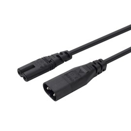 LBSC IEC 60320 C8 Plug to C7 Receptacle Male to Female Extension Power Supply Main Adapter Cable 3ft