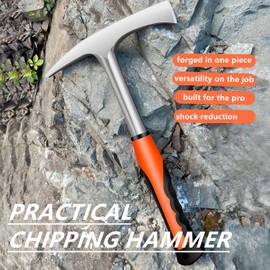 Welding/Chipping Hammer,28 oz Slag Removal Tool with Forged Steel Construction & Shock Reduction Handle,Rock Pick,Forged Brick Hammer,