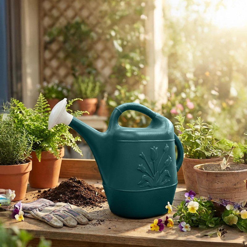 Union Products Watering Can, 2 Gallon Plastic Gardening Water Jug