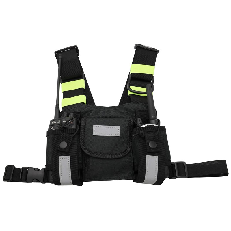 Radio Shoulder Holster Reflective Band Chest Harness Holder Vest Rig