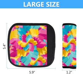 Luggage Handle Wrap 3Pcs Suitcase Identifier - Bag Strap Cover for Bogg Travel Accessories Easy Identification Bright Marker Sleeve Grips Comfort Neoprene Concealed Tag for Airport, Flower (Y07)