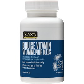 ZAX'S ORIGINAL Zax's Original #1 Bruise Vitamin - A Pharmacist Developed Bruise Supplement for those who Bruise Easily. Made in Canada. Gluten Free. 60 Capsules
