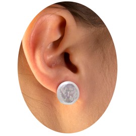 Pearl Miner 16 MM Large Freshwater Cultured Coin Pearl Studs Earrings for Women, Sterling Silver Backing