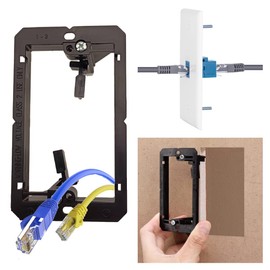 1 Pairs Ethernet Wall Plate Cat6 2 Port Keystone Jack Wall Plate with RJ45 Coupler Outlet Connector and Single Gang Low Voltage Mounting Bracket