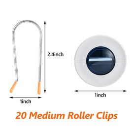 WILLBOND 20 Pcs Hot Curler Clips Replacement Kit, Stainless Steel Hot Rollers Securing Pins Assorted Fits Most Sized Rollers Curlers(Medium)
