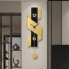 Dusky Shark Modern 34" Geometric Digital Wall Clock in Gold