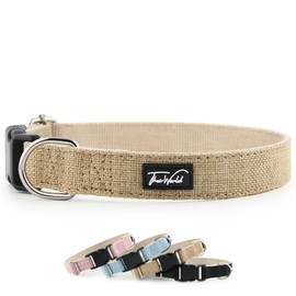 Dog Collar, Hemp, Multiple Colors and Sizes, Eco-Friendly and Breathable, Biodegradeable (Khaki, Extra Small)