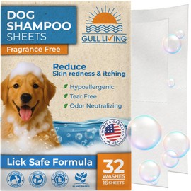 Dog Shampoo Sheets - Water Activated Hypoallergenic Shampoo Sheets for Dogs & Puppies - Lick-Safe, Gentle Hypoallergenic Plant-Based Formula - Portable & Tear-Free Travel-Friendly, Easy to Use