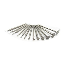 Luo ke 13 Pcs T Shape Diamond Burr - 3/32'' Shank Channel Cutting Burs Diamond Mounted Stone Carving Burr for Rotary Tools Includes Dremel