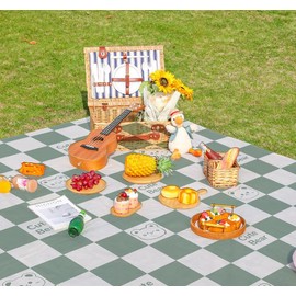 Dusenly Disposable Outdoor Picnic Mat Waterproof Cute Picnic Blanket Beach Mat for Beach Camping Grass Lawn Park with 4 Ground Nails