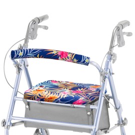 JEFBFBWE Universal Rollator Walker Seat and Backrest Covers,Removable & Washable,Adjustable Soft Walker Cover Accessories Unisex,Medical Products Rollator Walker Seat & Backrest Cover (Island)