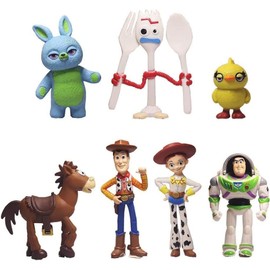 NLIEOPDA 7 Pack Anime Figurines Set - Woody Doll, Buzz Lightyear Toy, PVC Figures