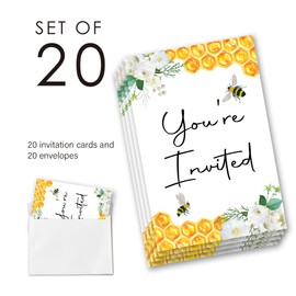 EUDOSI Honey Baby Shower Invitations Set of 20 with Envelopes, Double Sided