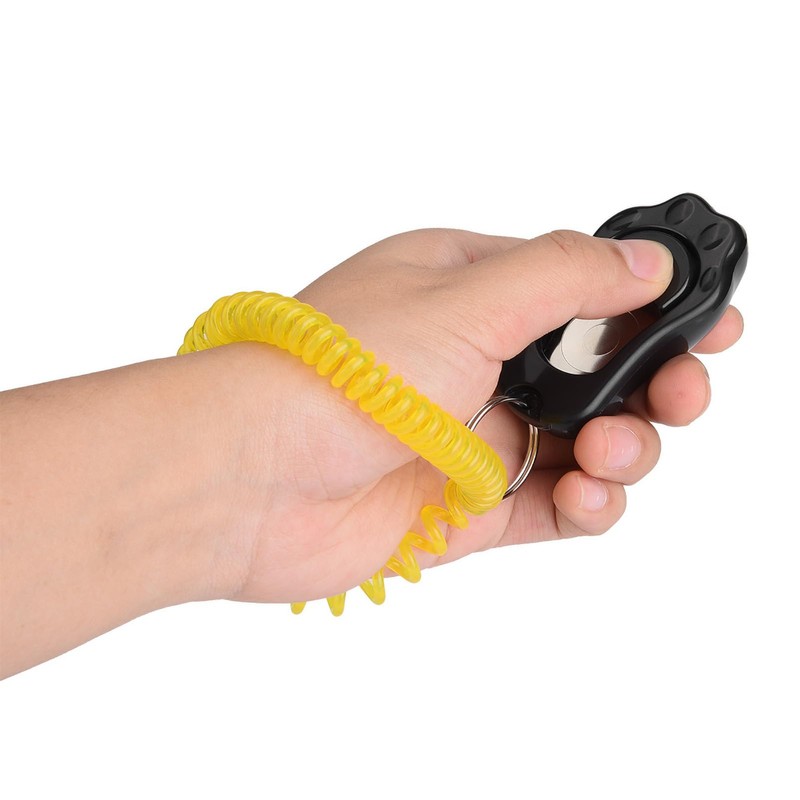 Dog Training Clicker Adjustable 3 Gears Paw Shaped with Wrist