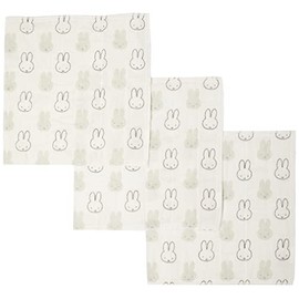 Okato Kaya-Woven Dish Towels, Cloth, For Tableware, 3 Pieces, 11.8 x 11.8 inches (30 x 30 cm), Miffy Face Only