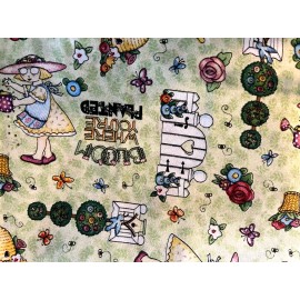 Mary Engelbreit FABRIC Bloom Where Your Planted Mary Engelbreit VIP Cranst 2001 BTHY Cotton Rare