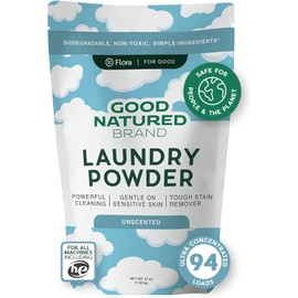 | Natural Laundry Detergent Powder & Washing Soda for Tough Stains & Odors | Hypoallergenic, Safe for Sensitive Skin | Biodegradable & Eco-friendly | Unscented | 47 oz 94 Loads