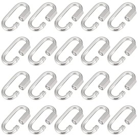 SINJEUN 20 Pack M8 Stainless Steel Quick Links, 5/16 Inch Quick Link Chain Connector, Heavy Duty D Shape Chain Link for Swing, Camping, Hammock, Max Load 1523 Lbs
