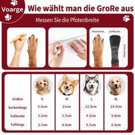 Voarge Pack of 4 Dog Socks with Non-Slip, Socks for Dogs, Adjustable, Waterproof, Non-Slip Socks for Small, Medium and Large Dogs, M