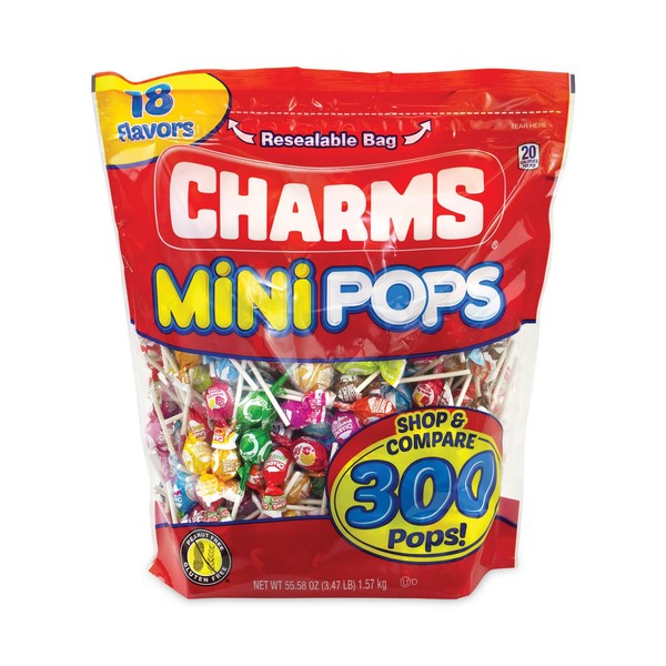Charms Mini Assorted Pops, 300 Pops Included
