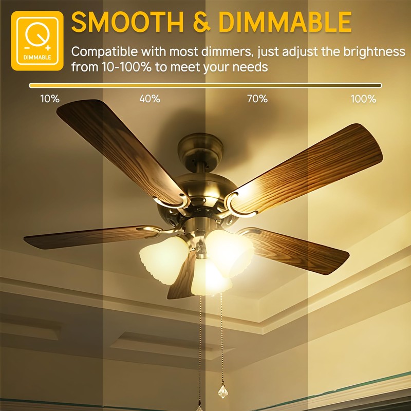 Prosperbiz E12 LED Light Bulb Dimmable, 6W Equal 60 Watt