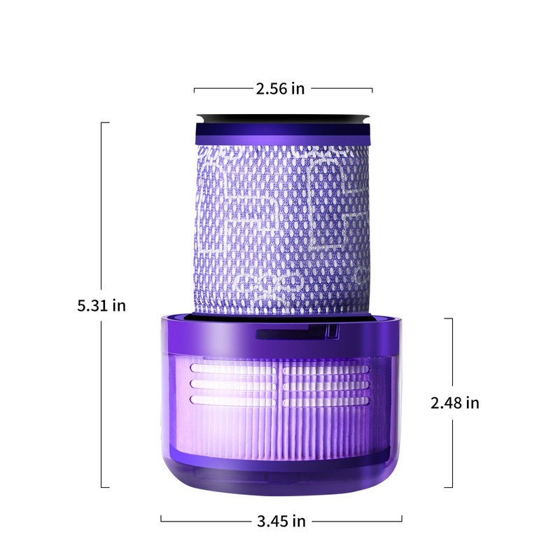 3 Pack Filter Replacement for Dyson V12 Detect Slim, V12