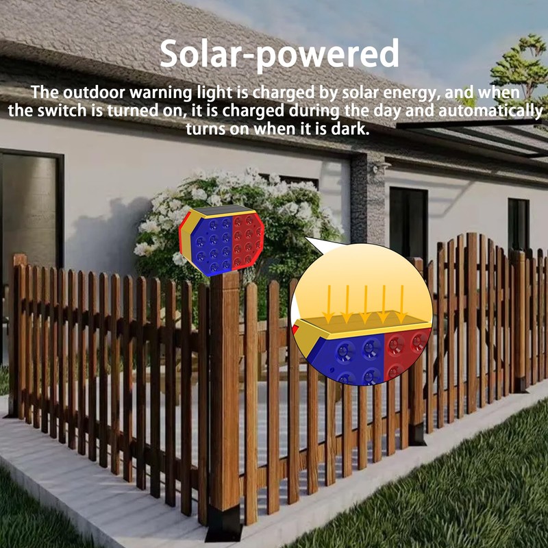 QXMH Solar Strobe Warning Light,High Bright Outdoor LED Flashing Light