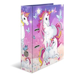 HERMA Lever Arch File Kindergarten Animals with Unicorn Motif, A4, 70 mm Spine, with Inner Print, 1 Folder