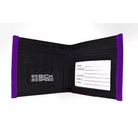 Unbranded SICKSPEED WALLET SEAT BELT SEATBELT PAD RACING HARNESS BIFOLD BILLFOLD PURPLE P3