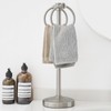 Hoimpro 17" Brushed Nickel Standing Towel Rack Bracket, Double Towel